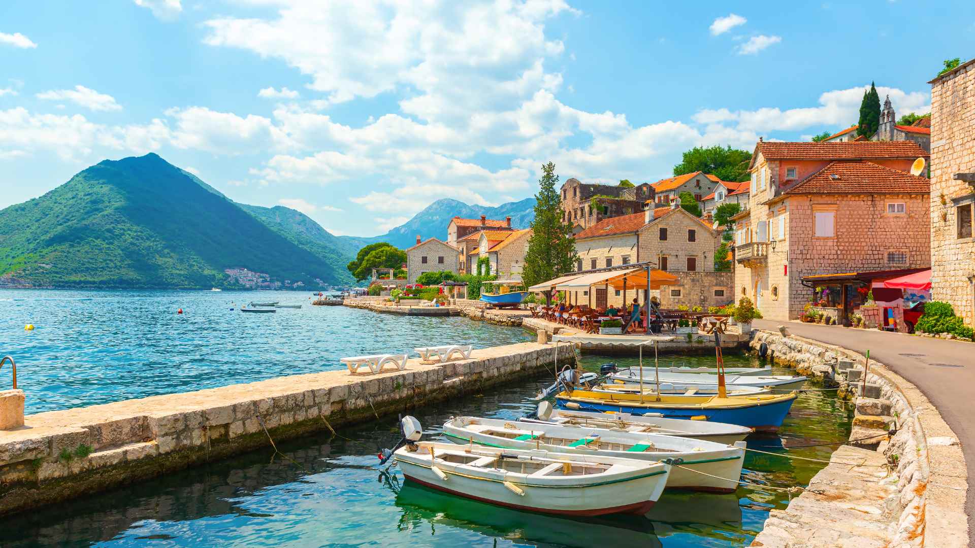 Kotor's old town seafront, the busier Adriatic cruise stop up the coast from Bar