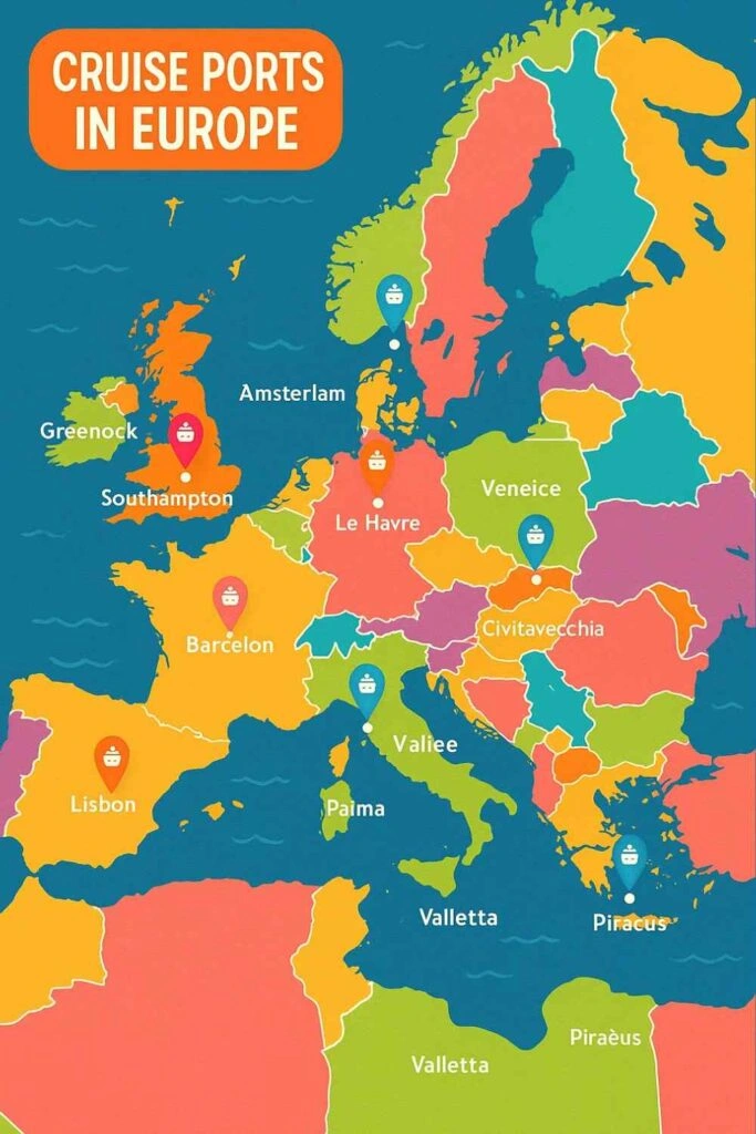 European cruise ports pin