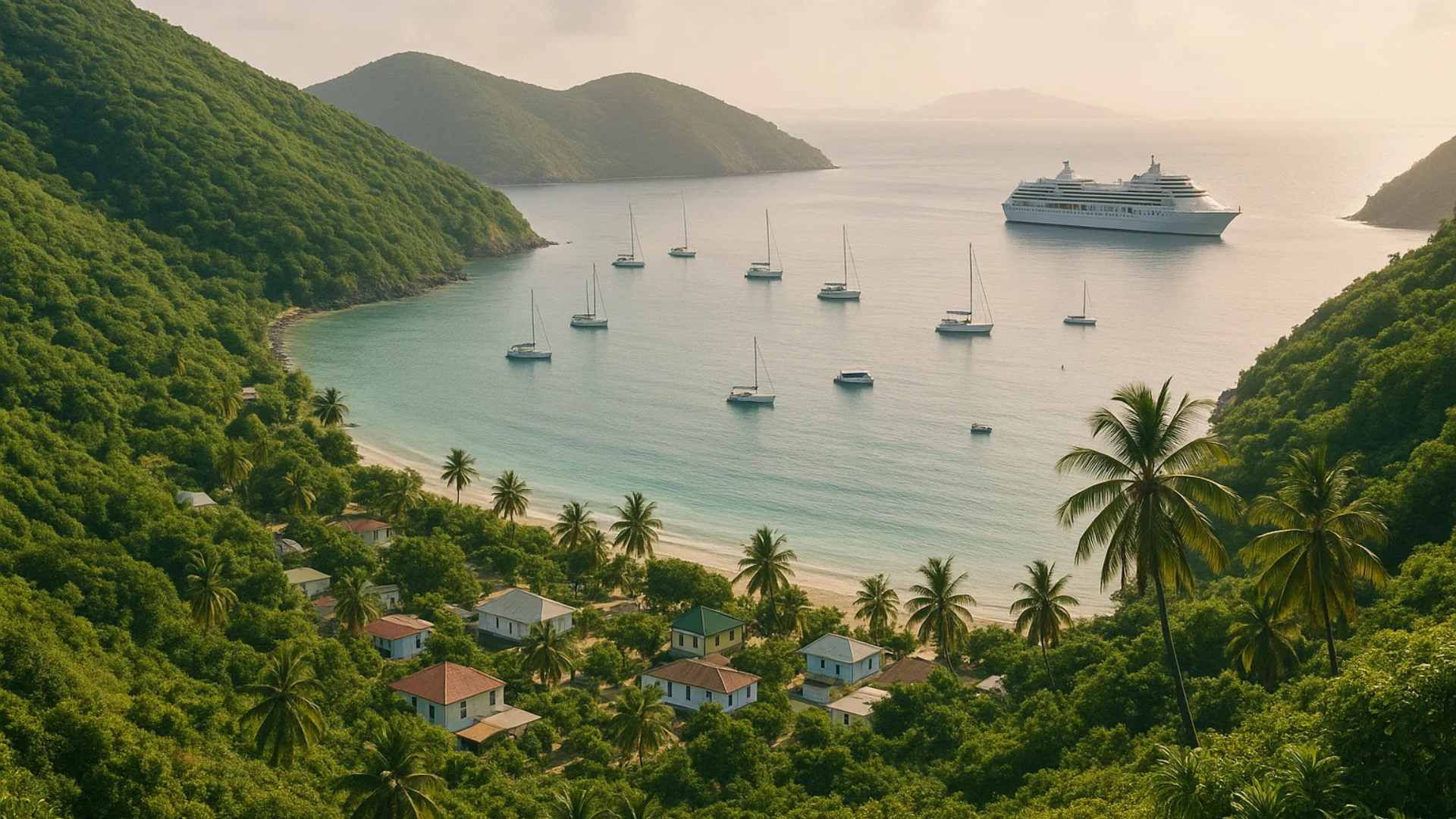 View of the Jost Van Dyke cruise port area