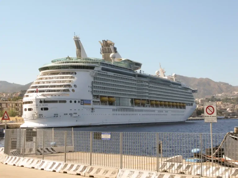 Cruise ship docked at the Port of Messina, Sicily.
