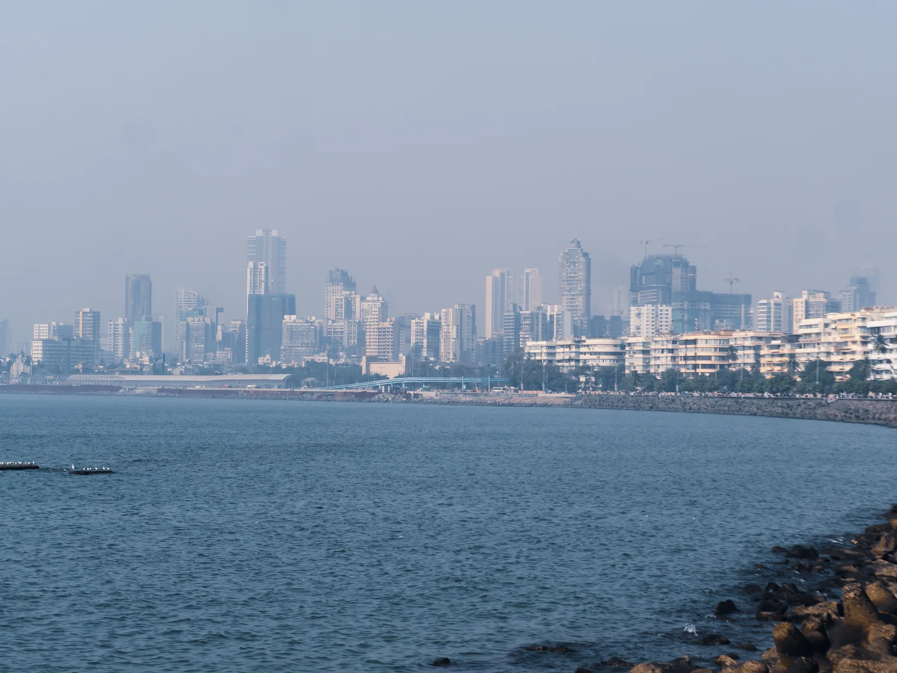 Mumbai Marine Drive skyline beside the Arabian Sea