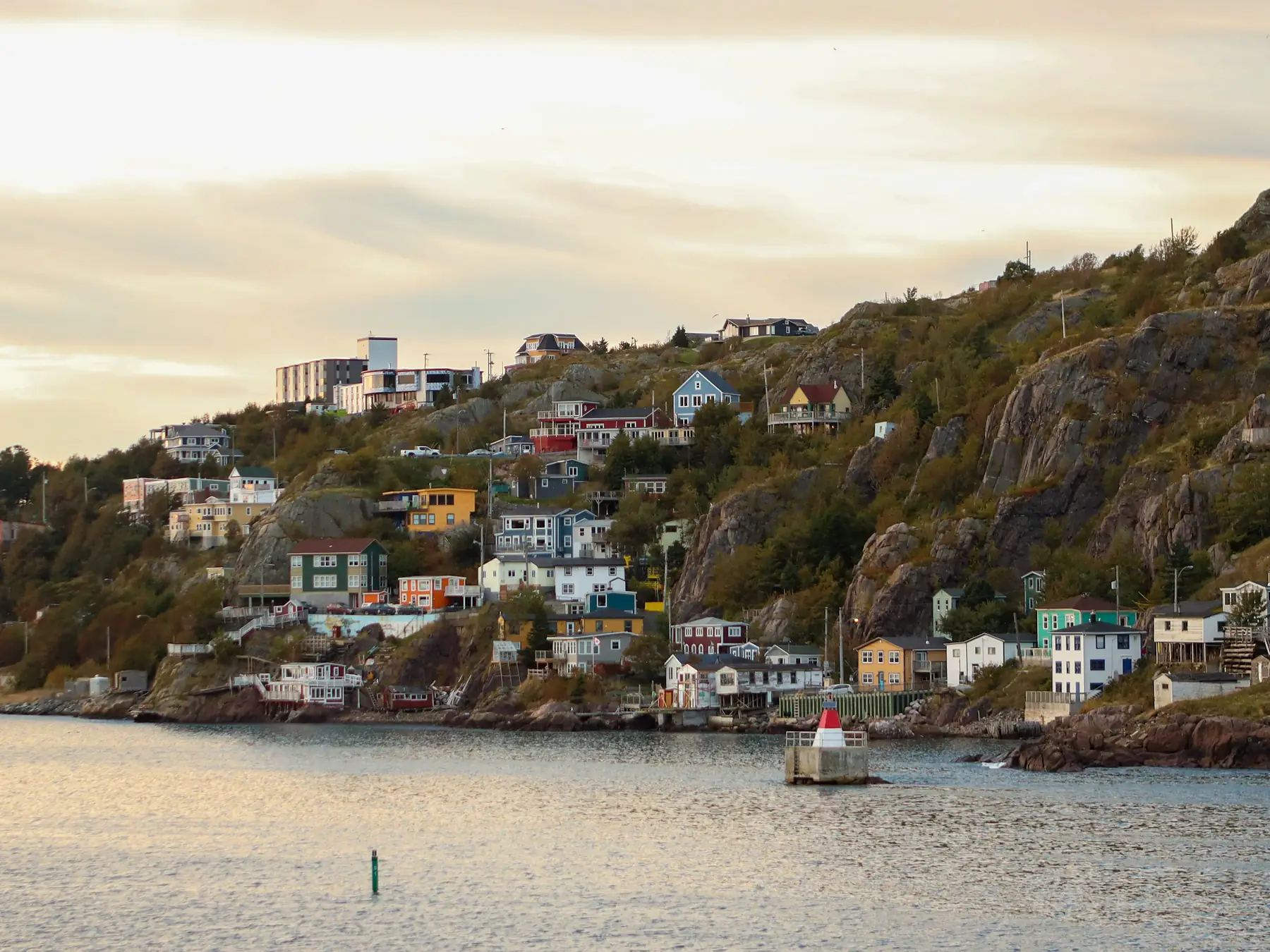 Colorful houses on the rocky coast of St. John's, Newfoundland