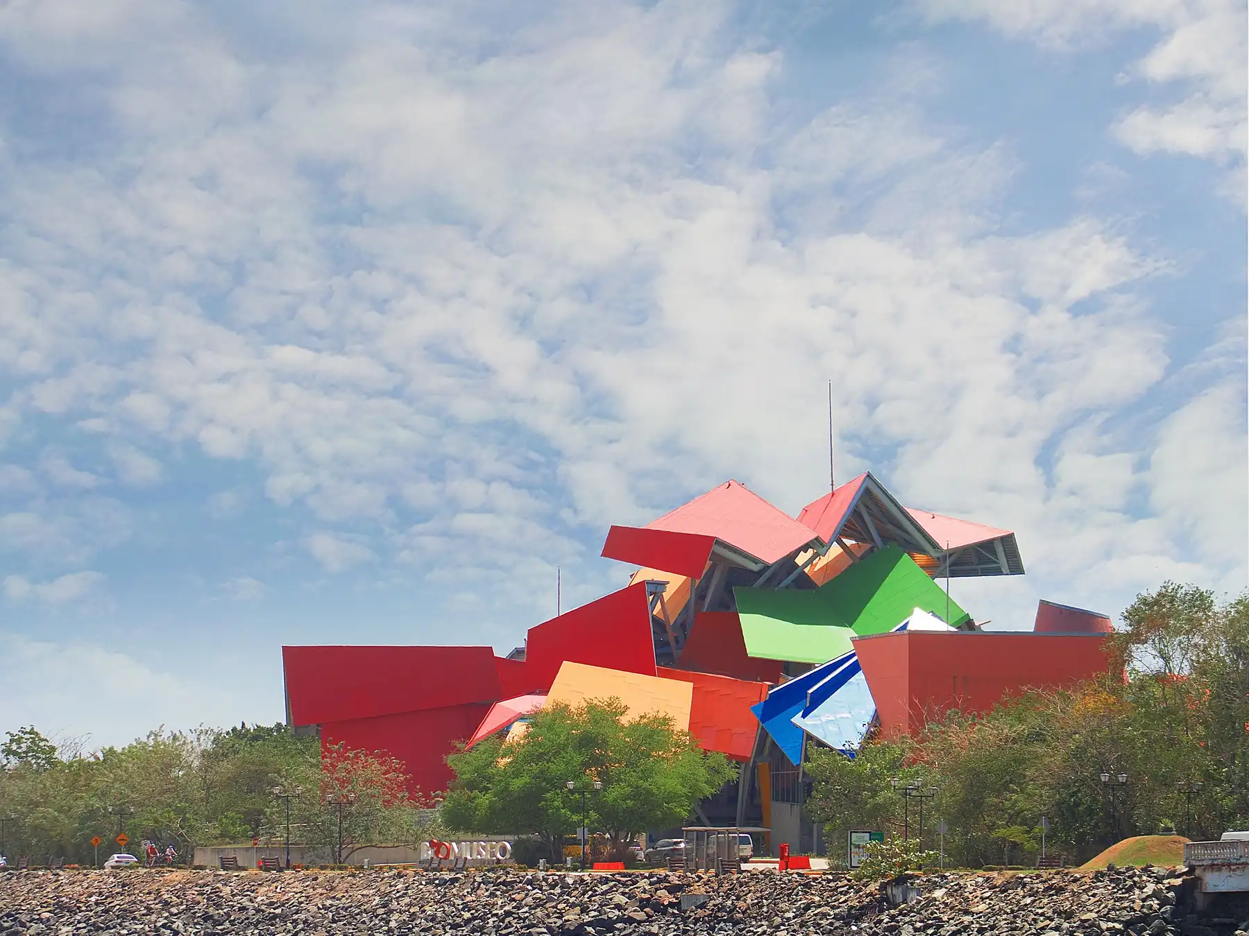 The colorful Biomuseo building near the Amador Causeway in Panama City.