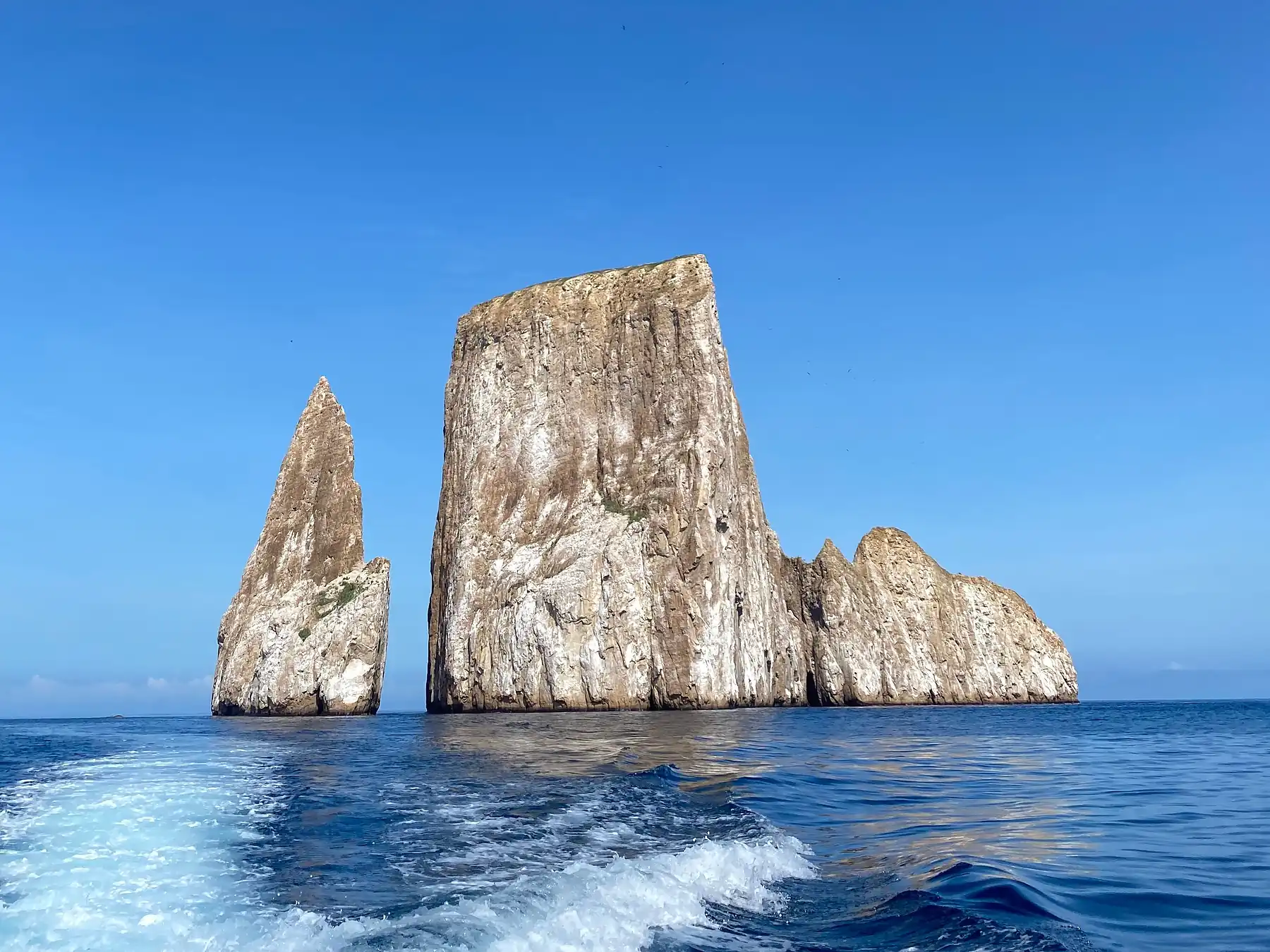 Kicker Rock rising from the Pacific Ocean off San Cristóbal in the Galápagos.