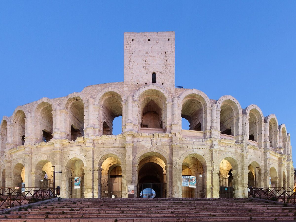 Roman amphitheater in the historic center of Arles