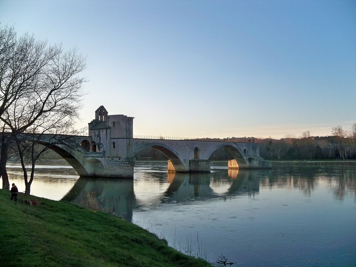 Pont Saint-Bénézet extending across the Rhône River in Avignon