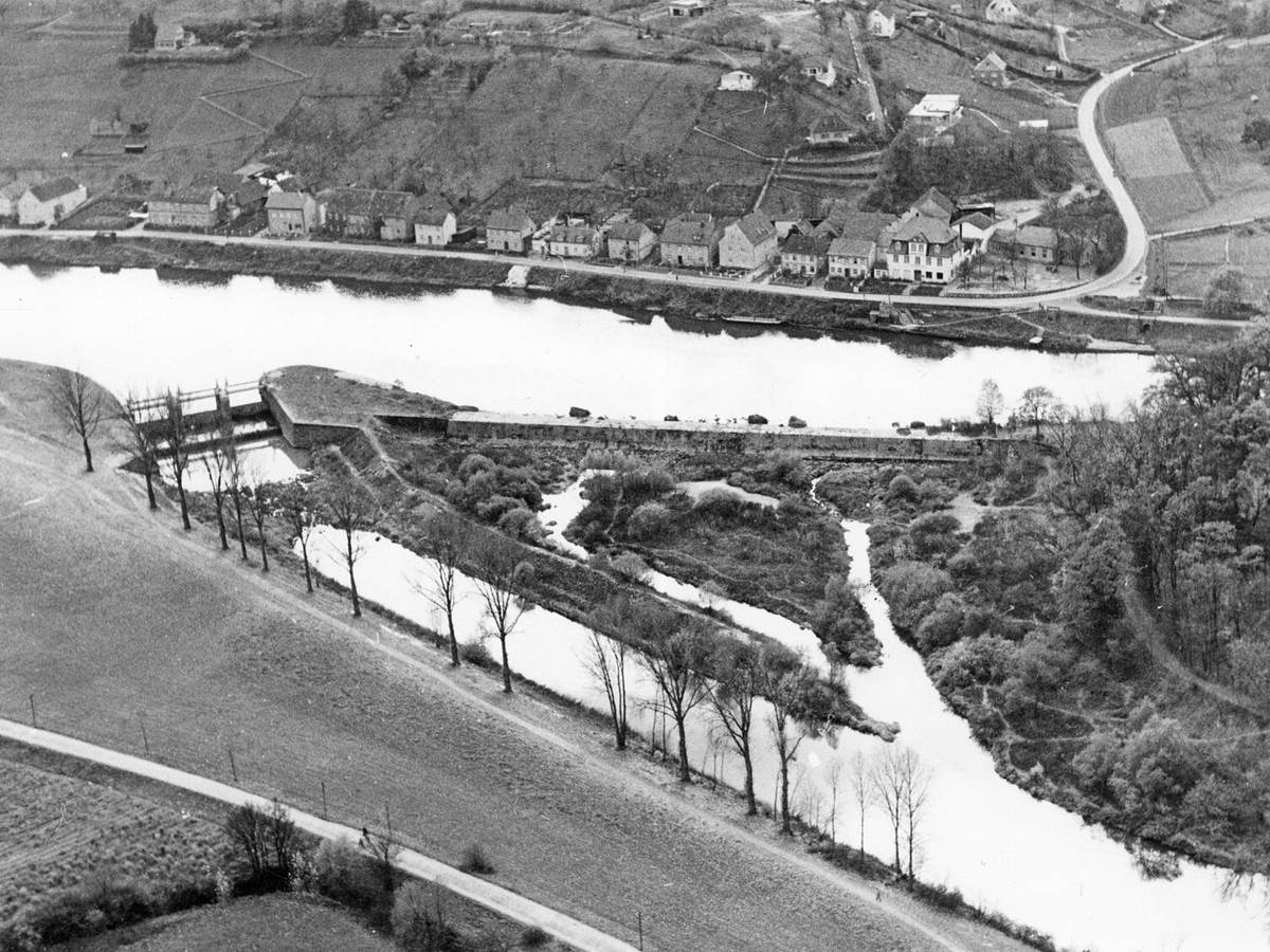 Die Regnitz bei Bamberg vor Ausbau des Main-Donau-Kanals 1959 HB25350, Bamberg