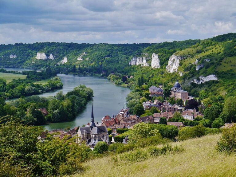 Seine River winding past Les Andelys in Normandy