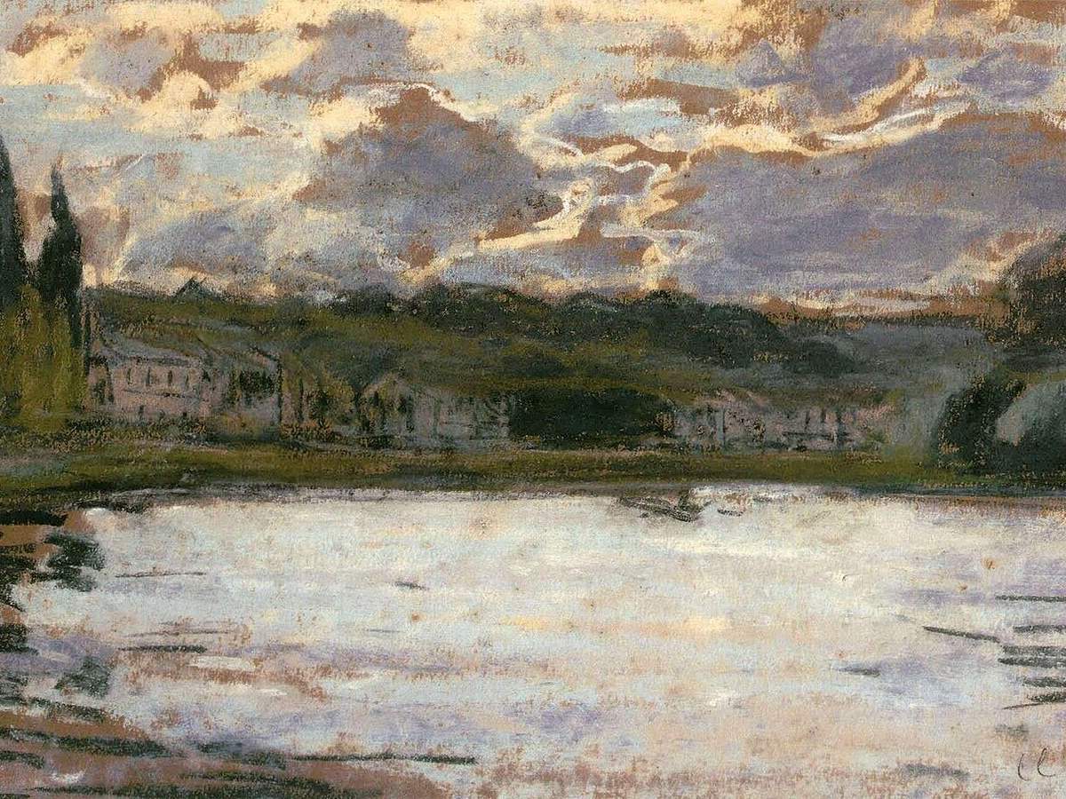 Bord de Seine à Bougival ou Les Bords de la Seine aux environs de Vernon (c. 1868) pastel Claude Monet, Vernon