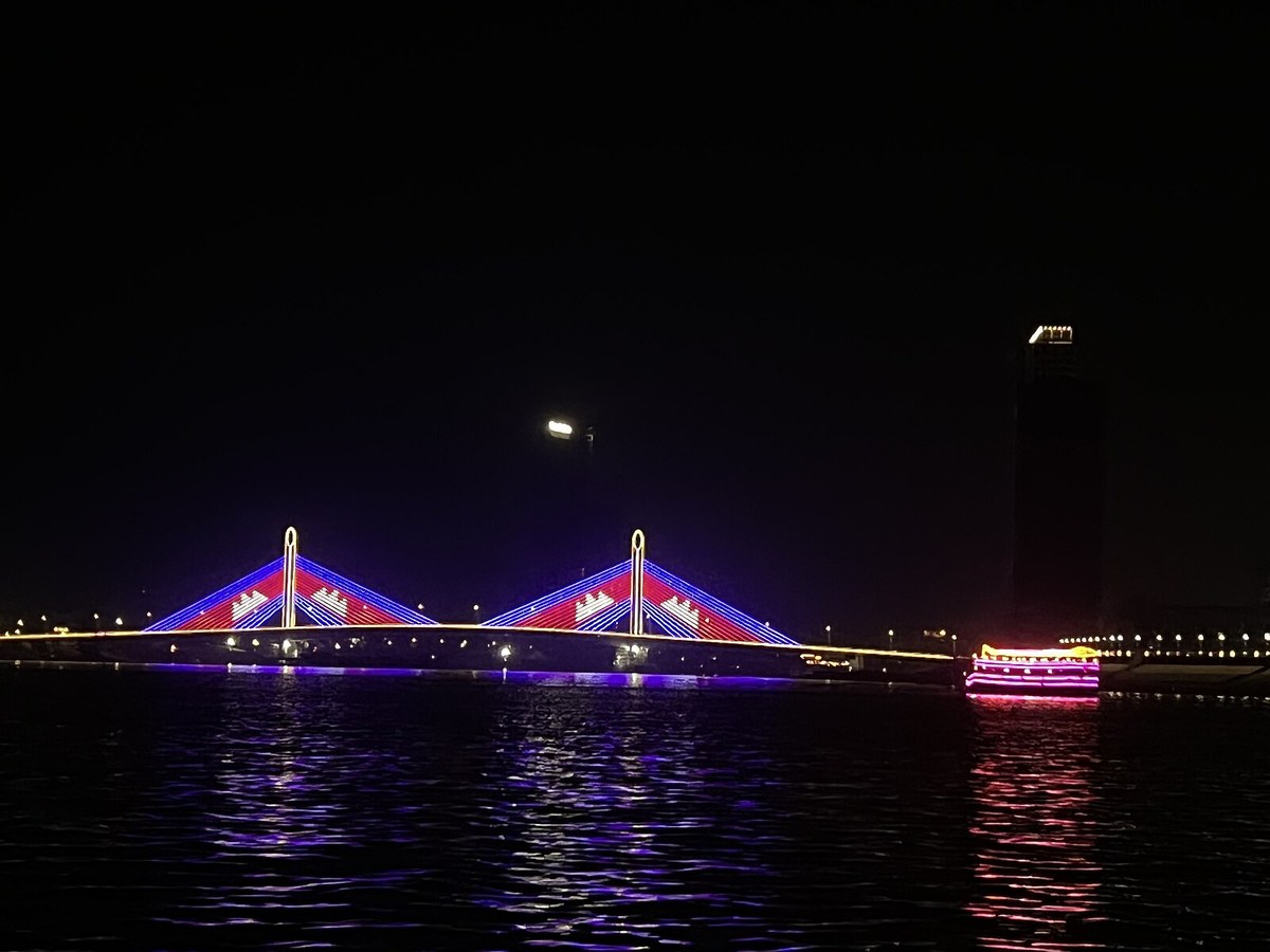Koh Norea Bridge at Night, Phnom Penh