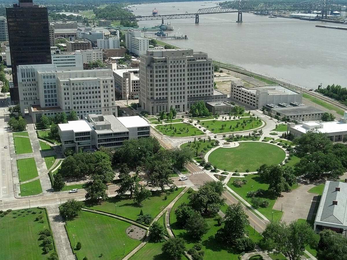 Downtown Baton Rouge and the Mississippi River waterfront