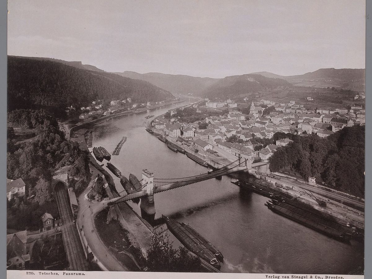 Panorama van de stad Decín , RP-F-00-6190, Decin
