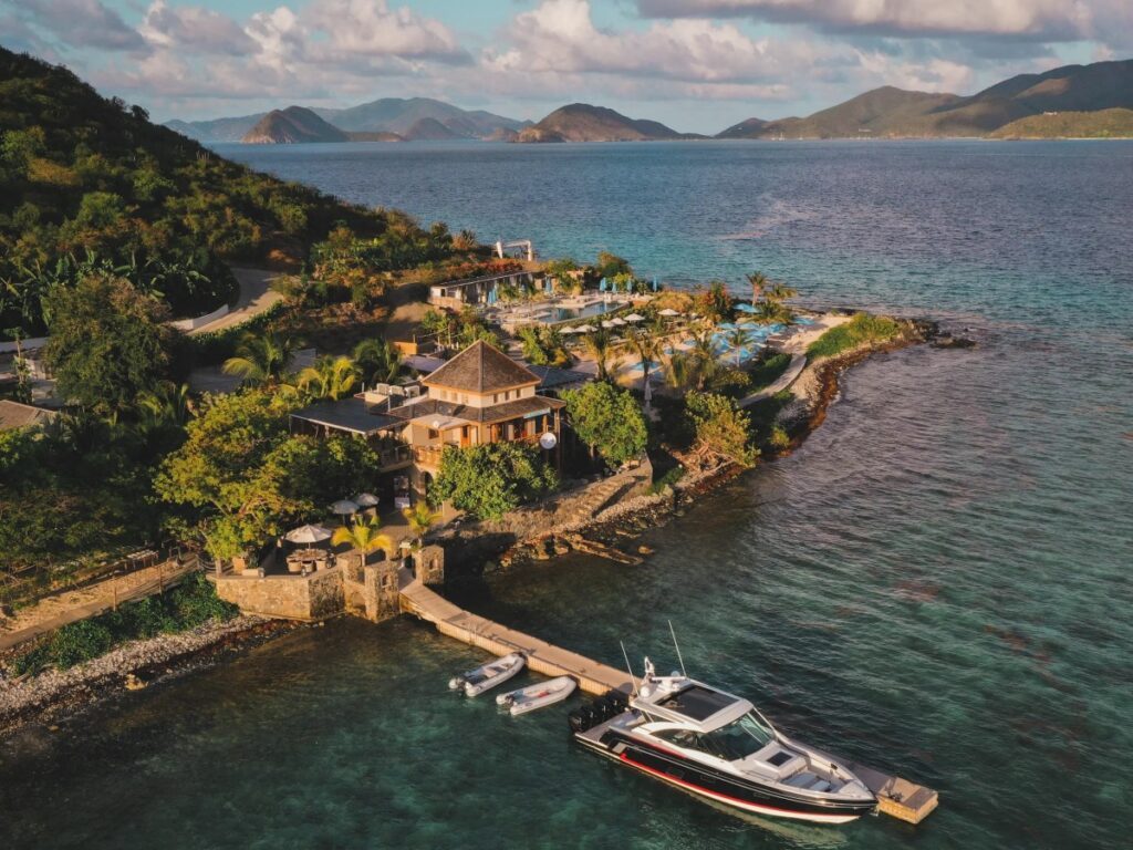 Lovango Resort and Beach Club with dock and turquoise water