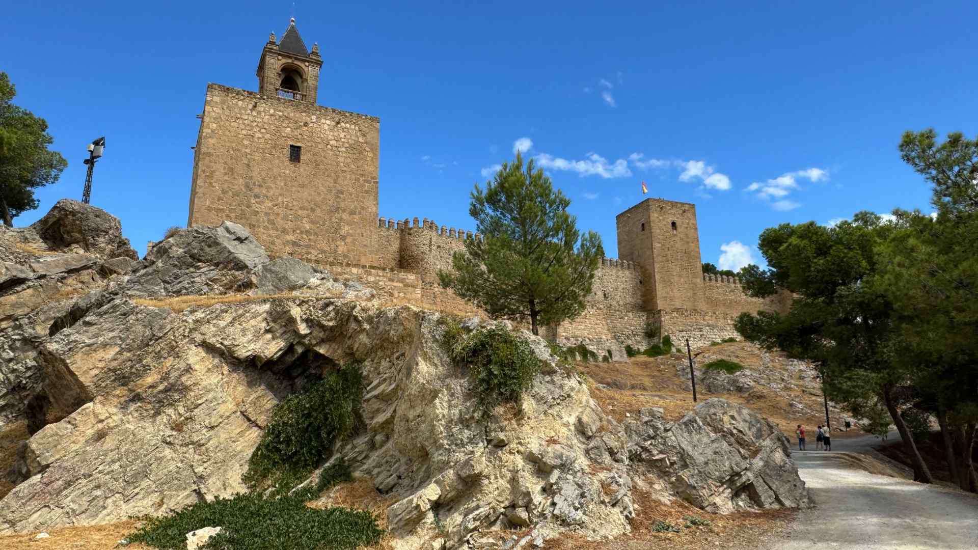 Stone watchtower on the Alcazaba hill in Almeria