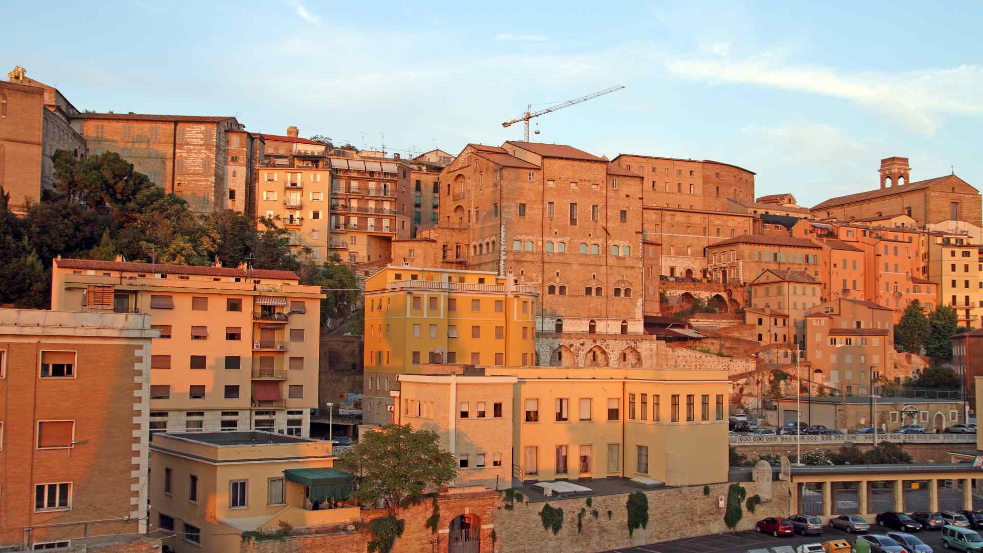 Warm evening light across the hillside city of Ancona