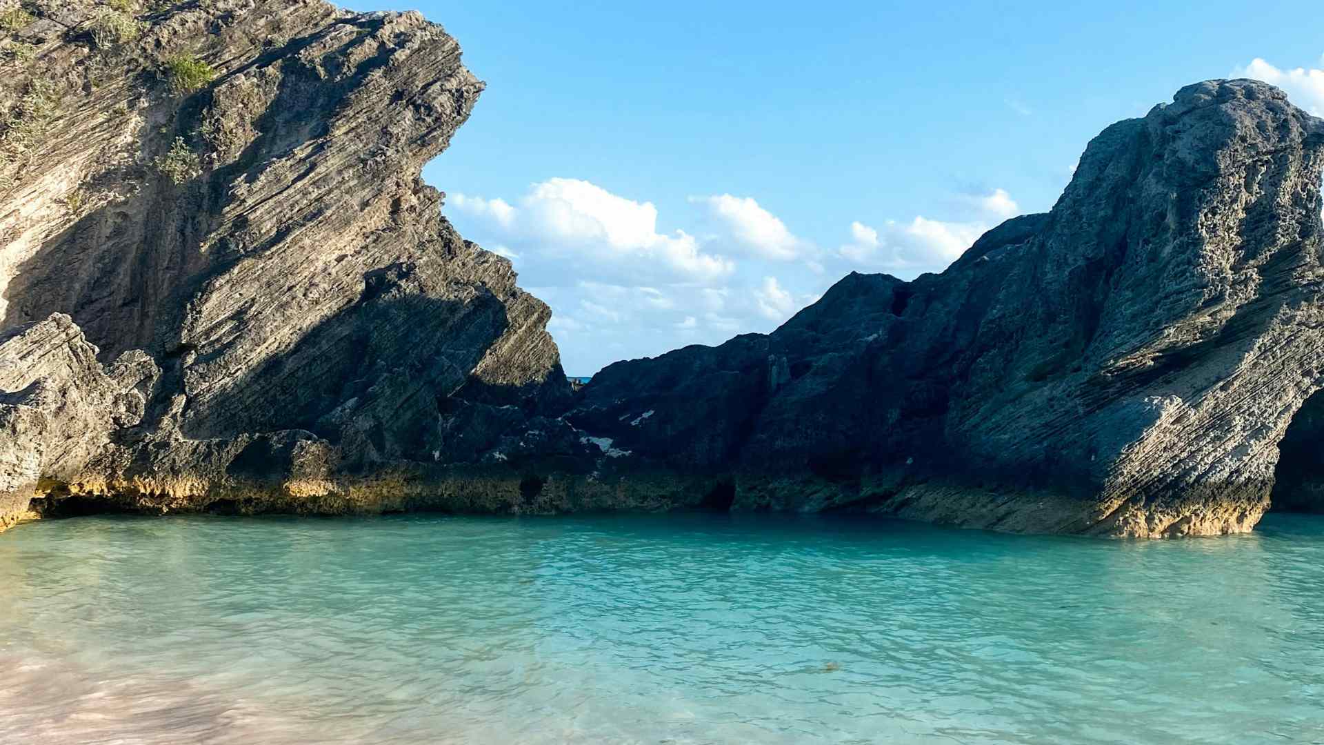 Rocky cliffs and clear water near Anzac Cove