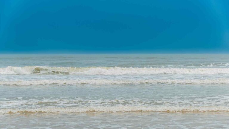 Sandy beach near Chan May port in central Vietnam