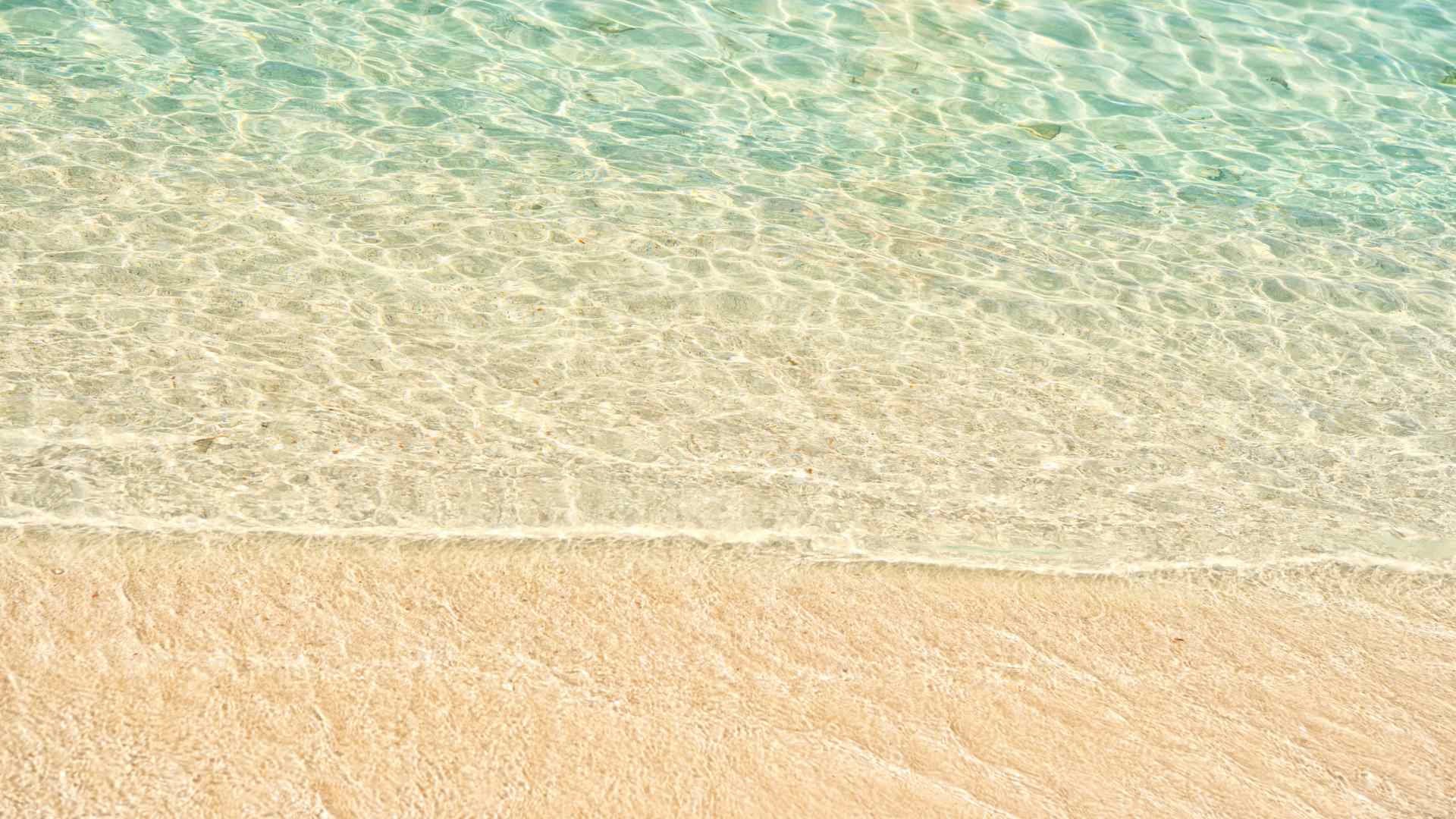 Gentle waves washing onto Great Stirrup Cay's sandy beach