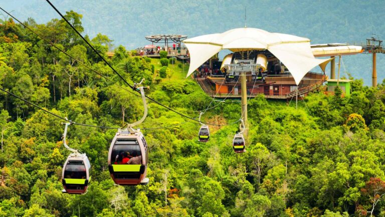 Langkawi SkyCab cable cars above the tropical forest