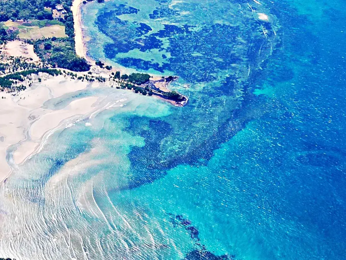 Nosy Be island coast near the cruise landing in Madagascar
