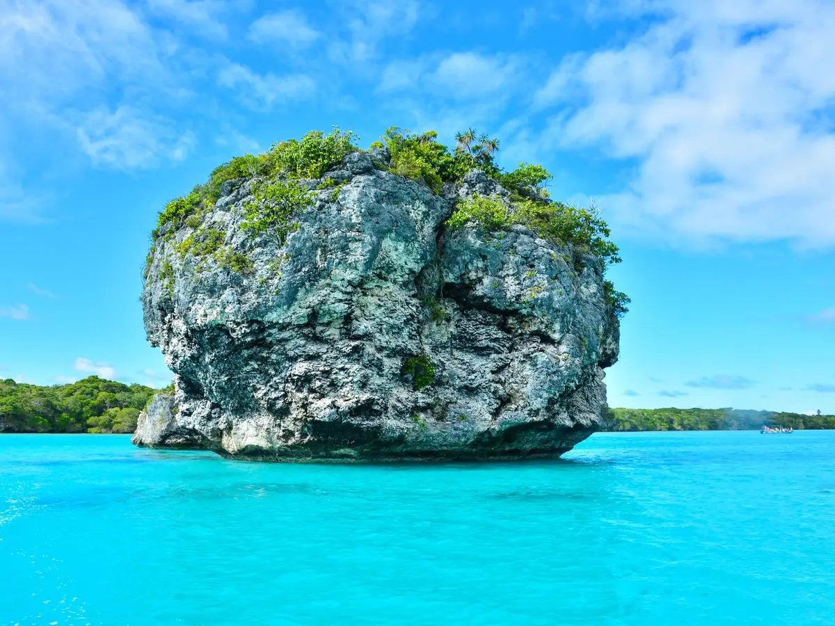 Turquoise lagoon and rocky islets near Noumea, New Caledonia