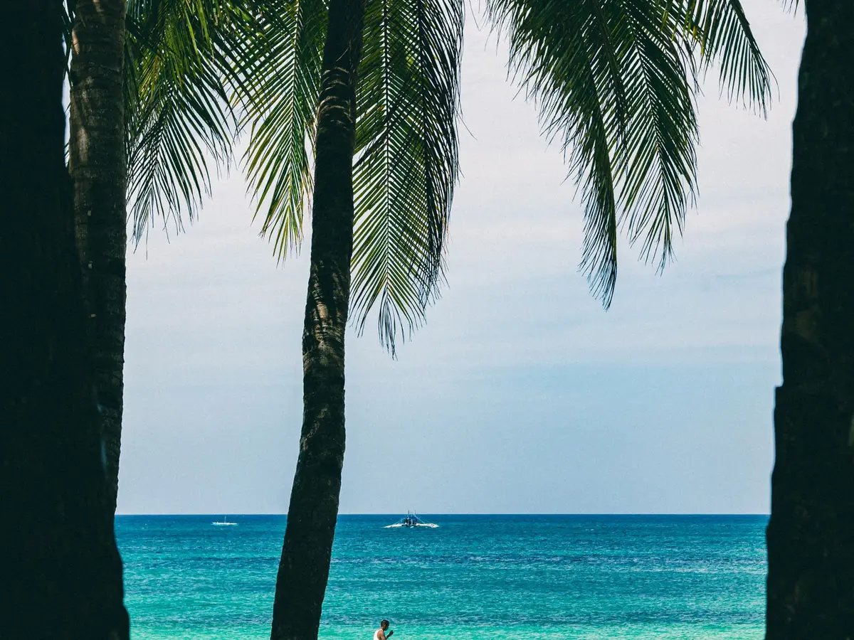 Beach scenery on Boracay in the Philippines
