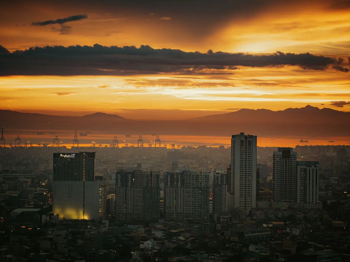 Manila Bay skyline in the Philippines