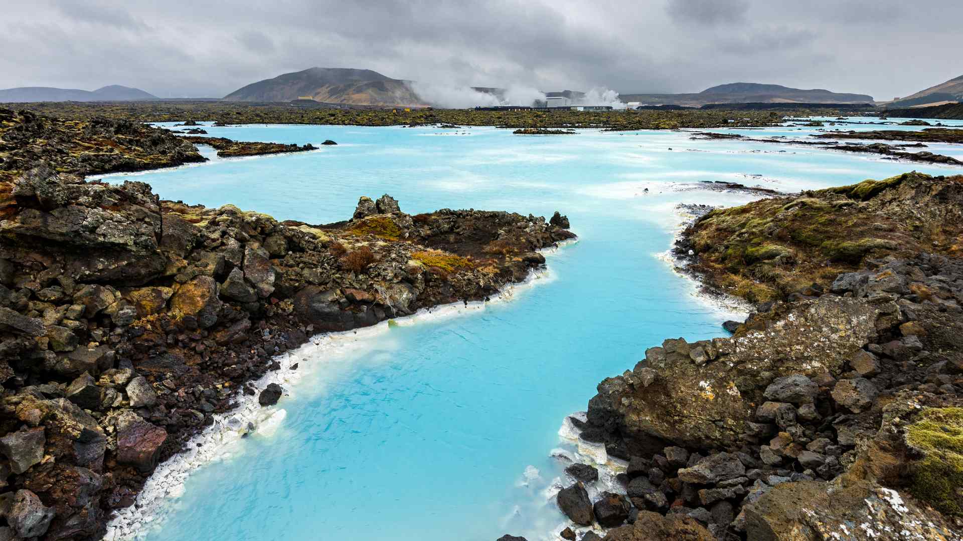Turquoise geothermal water at Iceland's Blue Lagoon