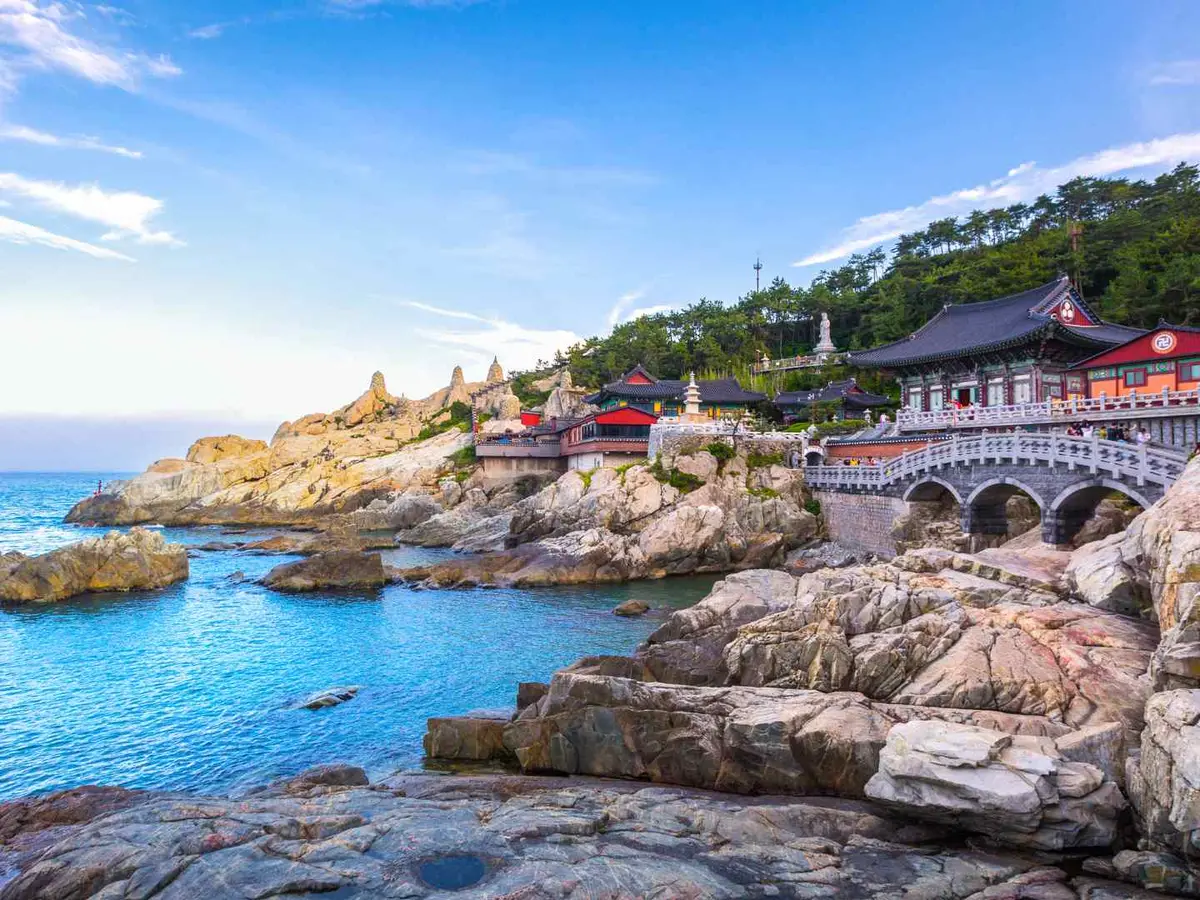 Haedong Yonggungsa Temple on Busan's rocky coast in South Korea