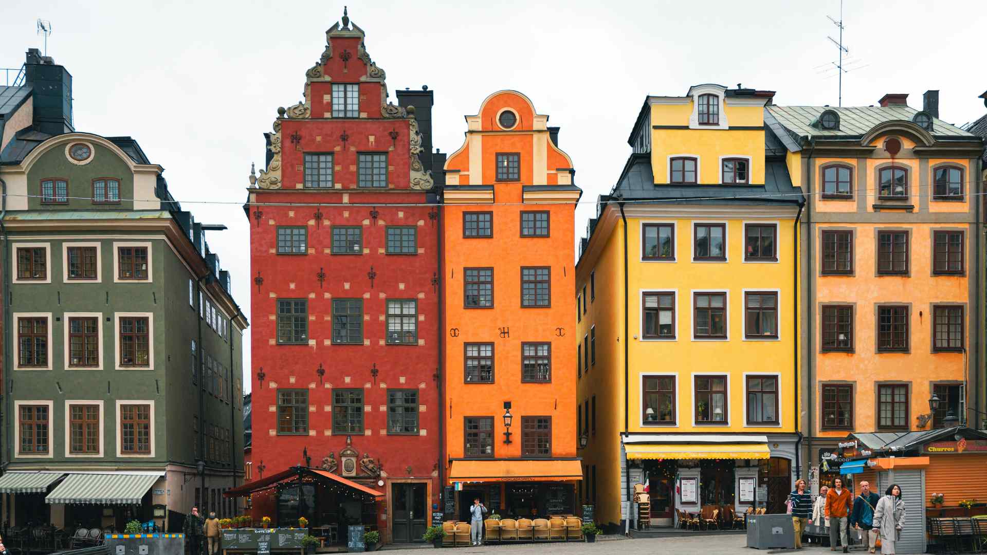 Colorful historic buildings in Stockholm's Gamla Stan
