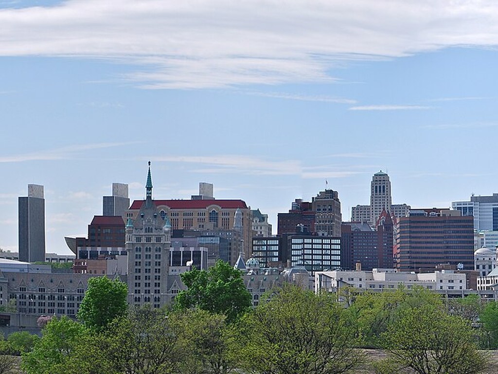 Albany, New York skyline from across the Hudson River