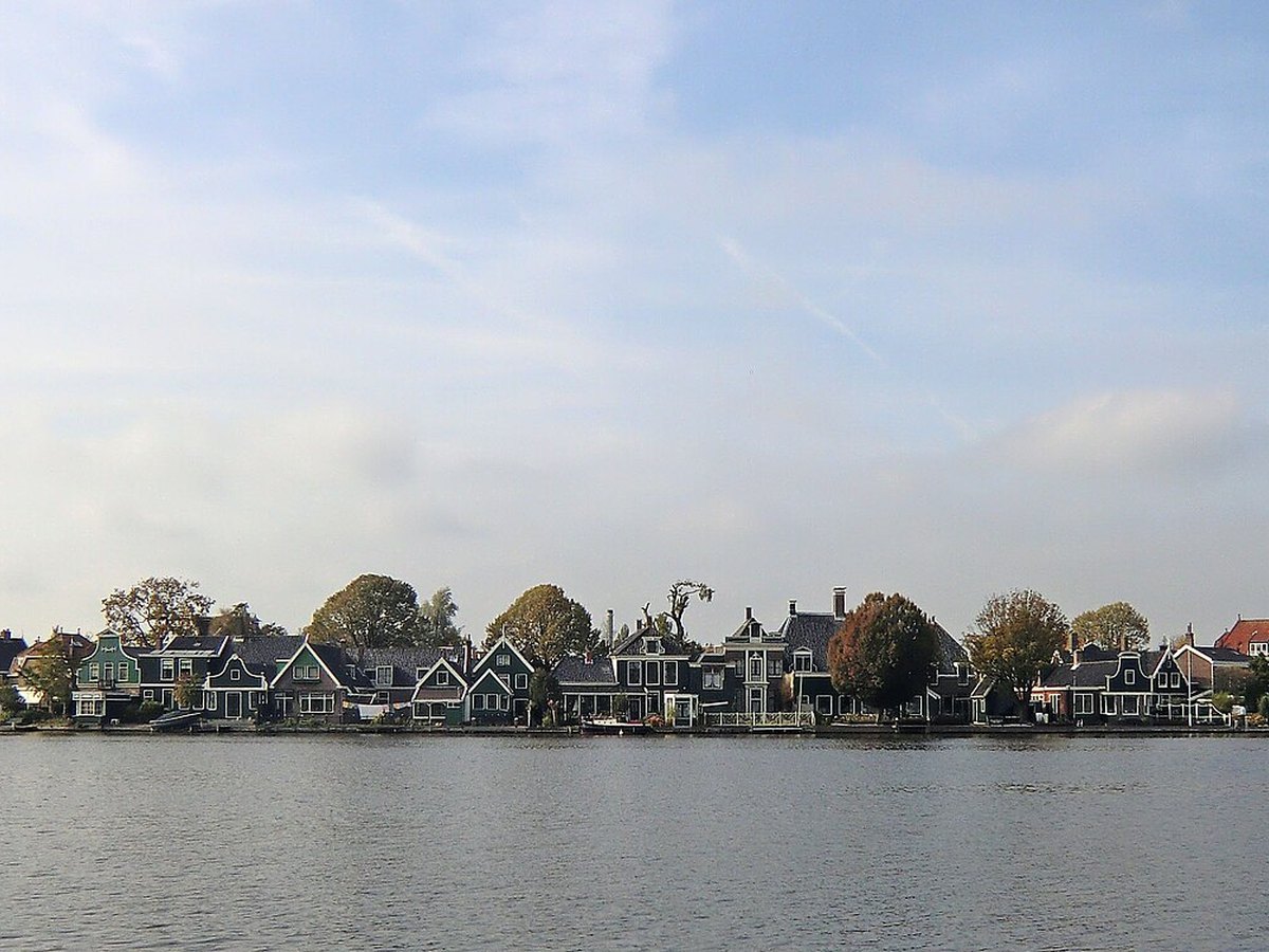 Zaandam waterfront and colorful buildings in the Netherlands