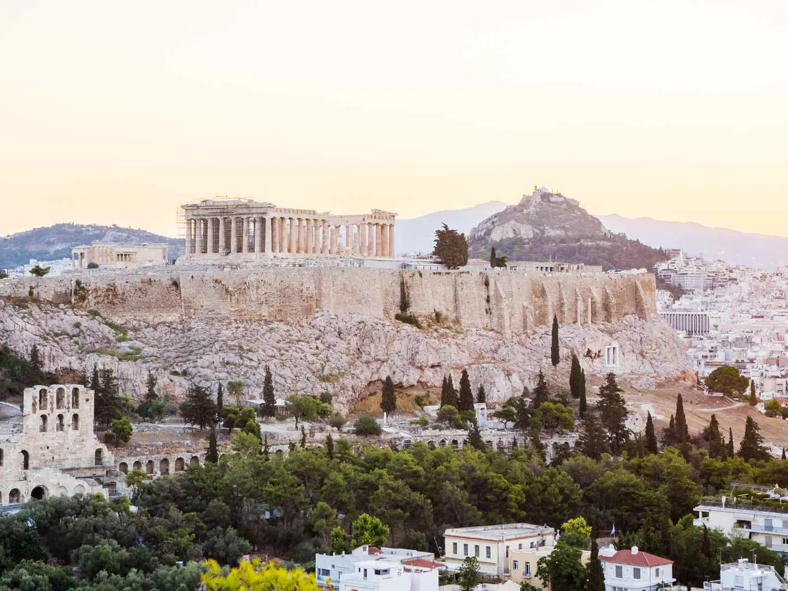 Acropolis and Parthenon overlooking central Athens
