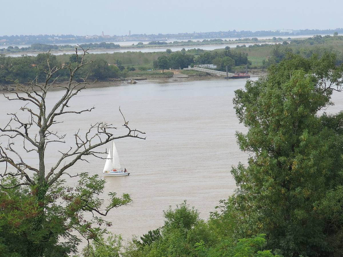 Riverfront and cruise port area at Blaye, France