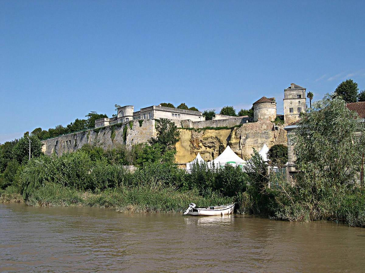 Riverfront and cruise port area at Bourg-sur-Gironde, France