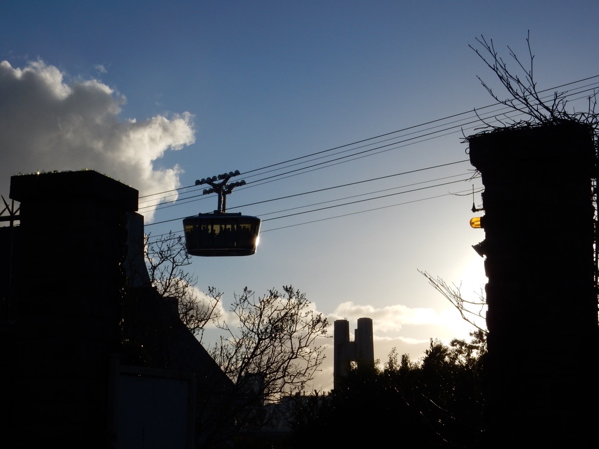 Brest cable car crossing between the city center and Capucins district