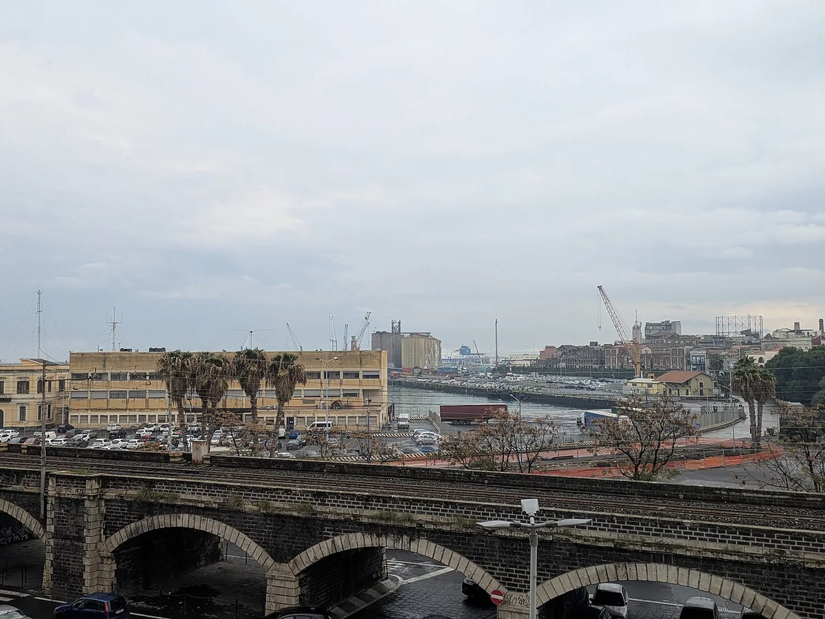 View of Catania cruise port and waterfront