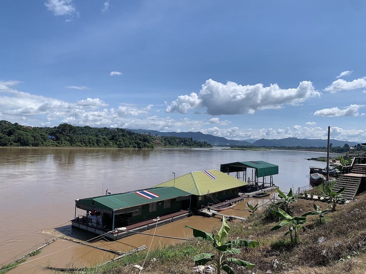 Riverfront and cruise landing at Chiang Khong, Thailand