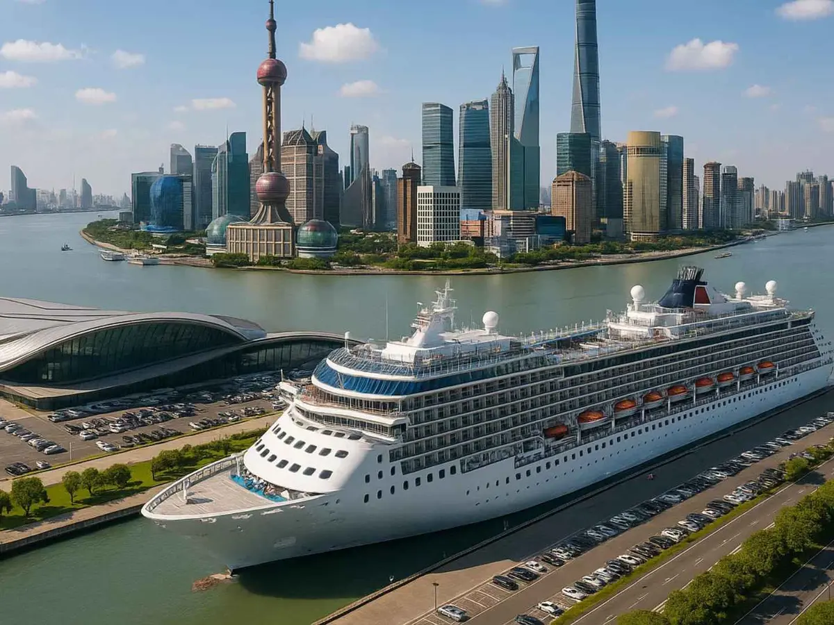 Shanghai Cruise Terminal Area View across the Shanghai cruise terminal and waterfront area