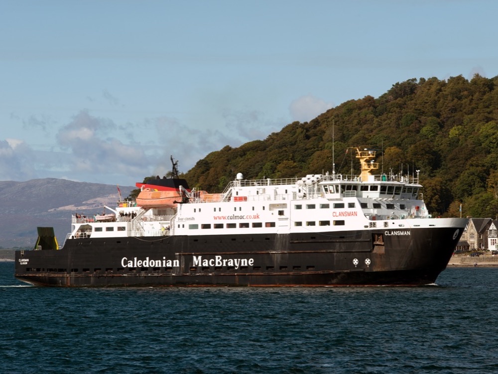 Caledonian MacBrayne ferry Clansman sailing through Oban Bay