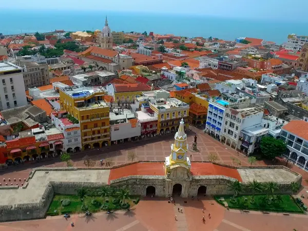 Aerial view of Cartagena's walled city