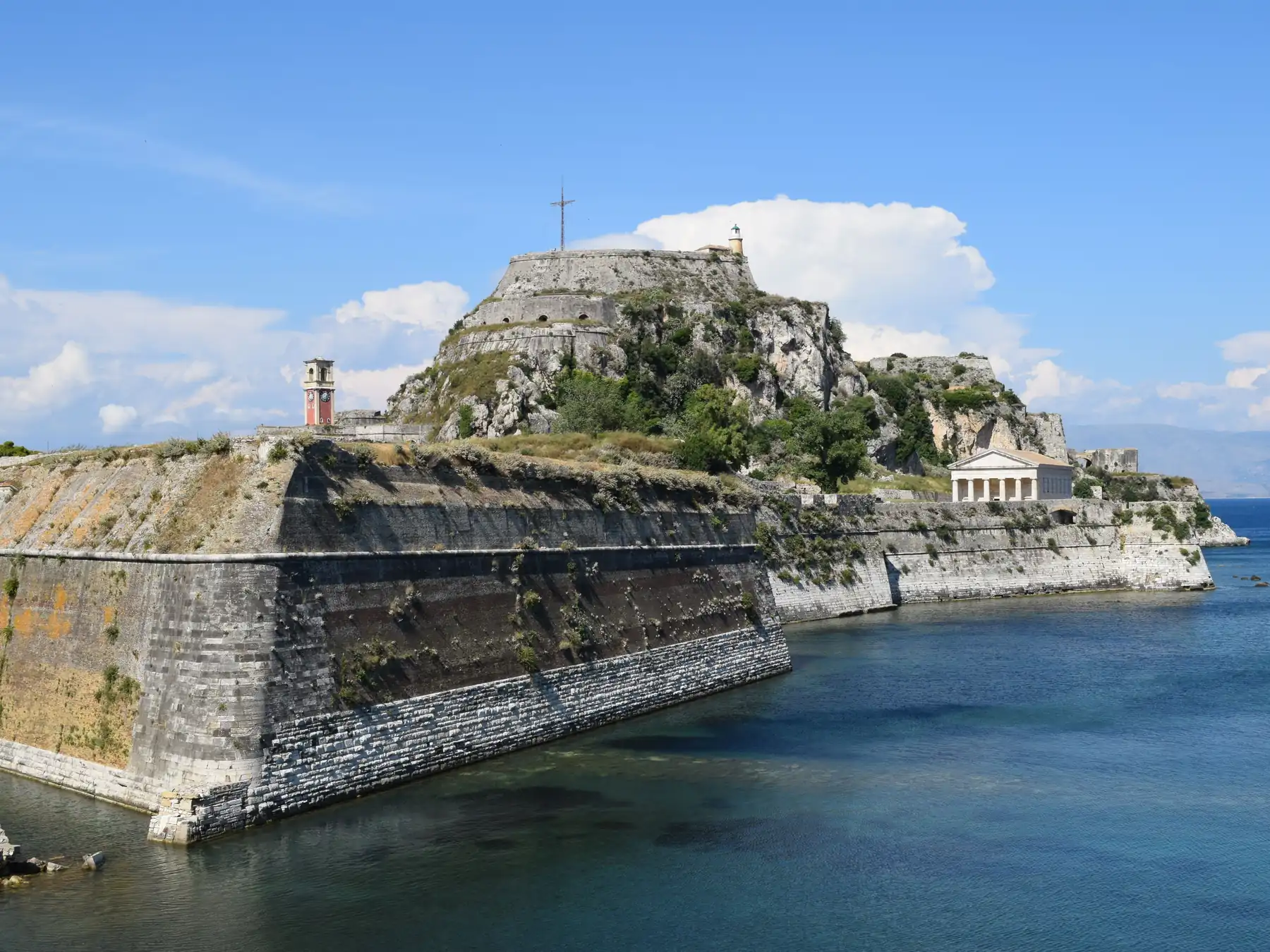 Old Fortress of Corfu overlooking the blue Ionian Sea