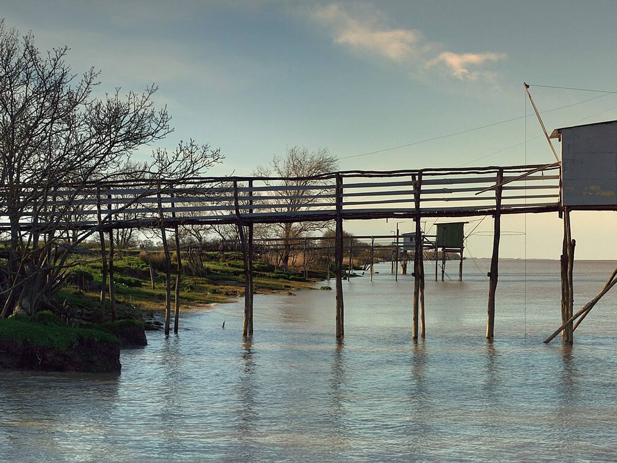 Riverfront and cruise port area at Cussac-Fort-Médoc, France