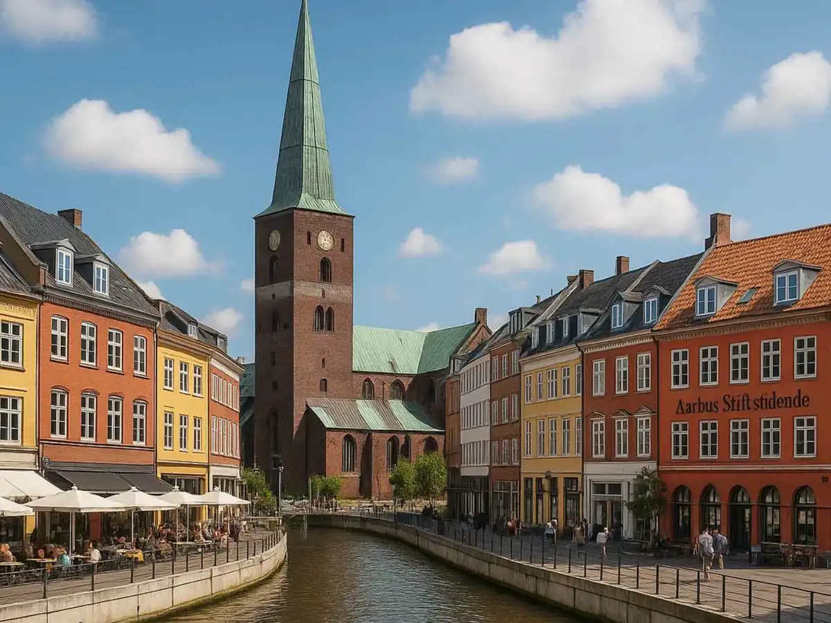 Aarhus waterfront near the cruise port in Denmark