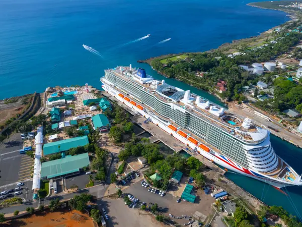 Cruise ship at La Romana cruise port in the Dominican Republic