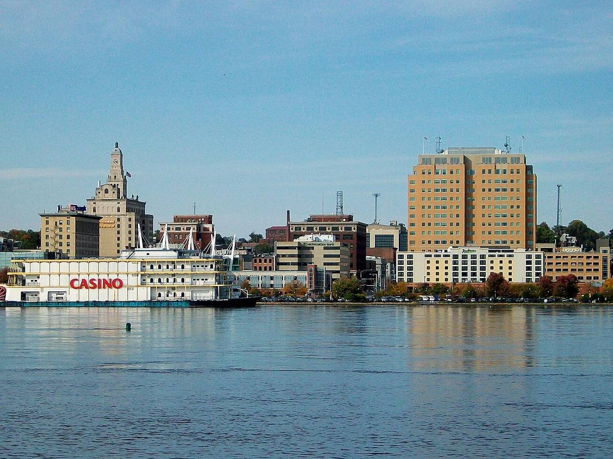 Downtown Davenport skyline viewed across the Mississippi River