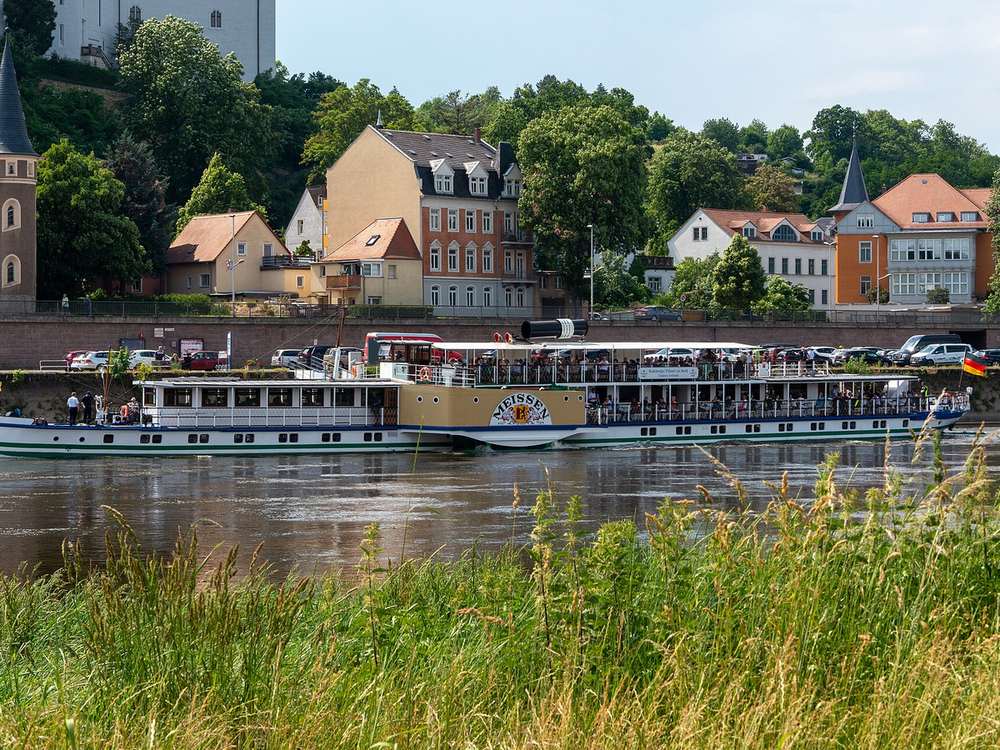 Historic castle and rooftops in Meissen, Germany