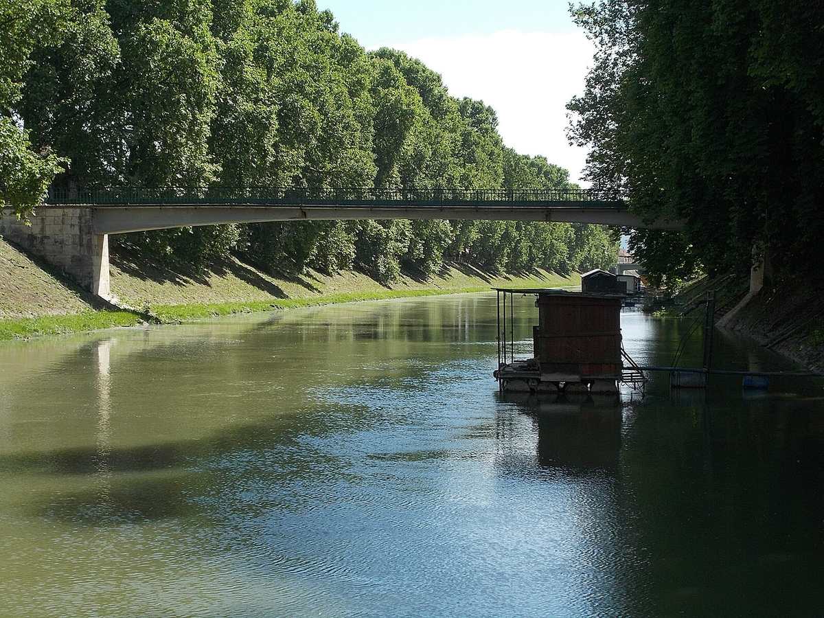 Bridge over a Danube channel in Hungary