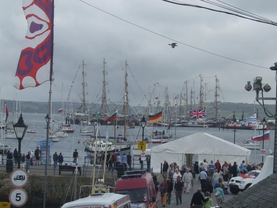 View of Falmouth Cornwall cruise port and waterfront