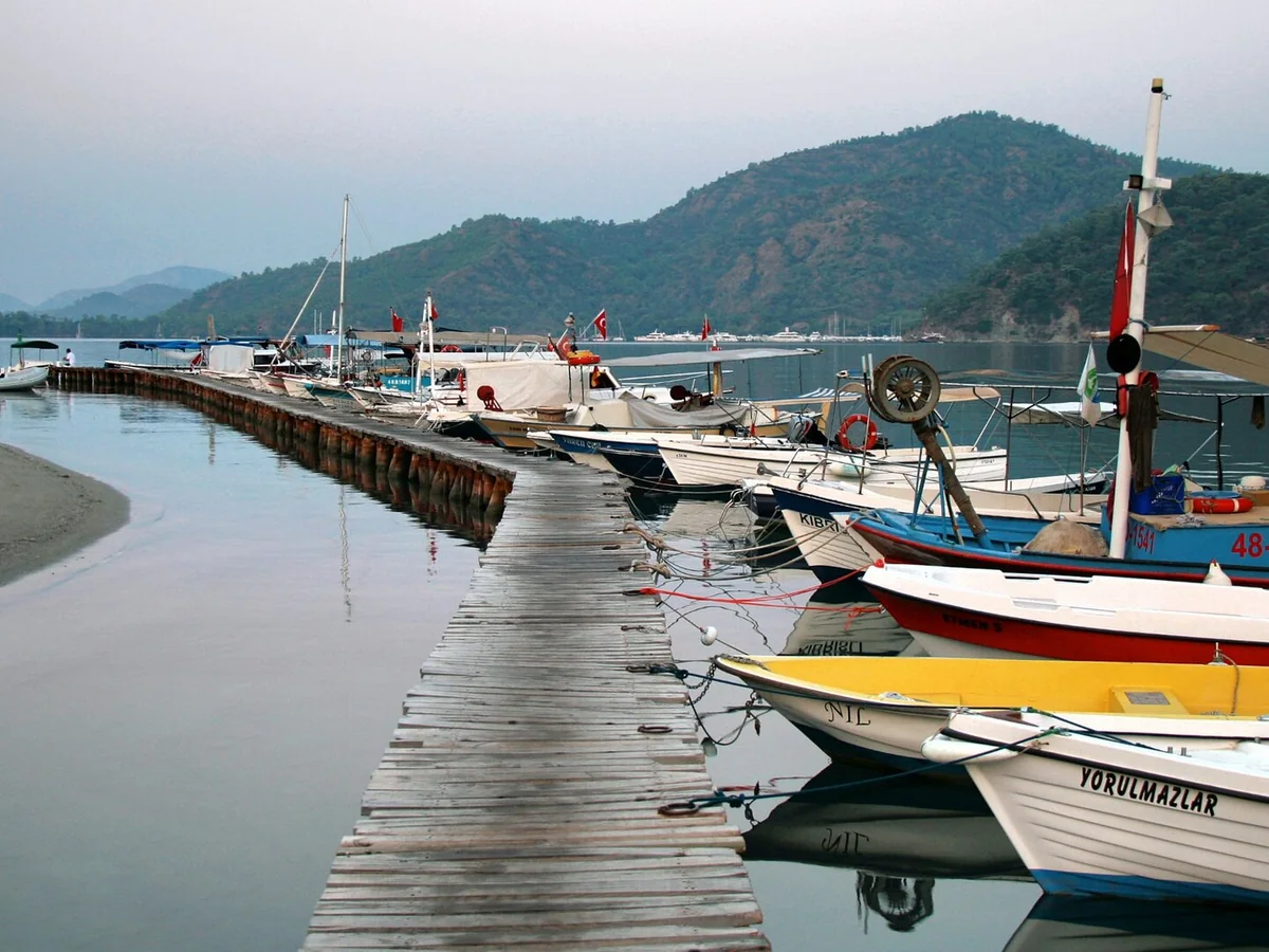View of Fethiye cruise port and waterfront
